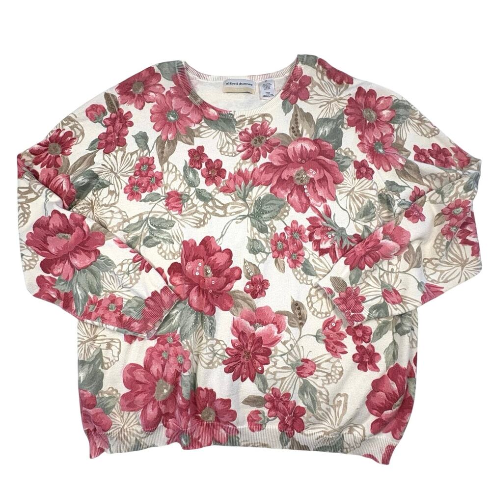 Floral Embellished Pullover Sweater Women's 3X Alfred Dunner